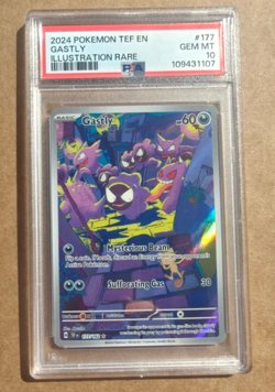 2024 Pokemon TEF EN Gastly Illustration Rare #177 PSA 10 GEM MINT - Image 1