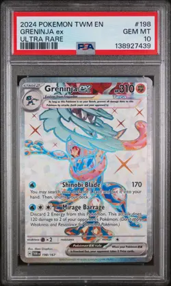 Greninja Ex Pokemon Twm En-Twilight Masquerade 198/167 PSA 10 - Image 1