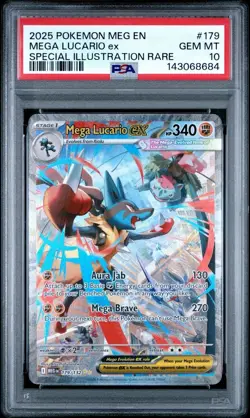 Mega Lucario EX SIR 179/132 PSA 10 Pokemon Mega Evolutions Me01 - Image 1