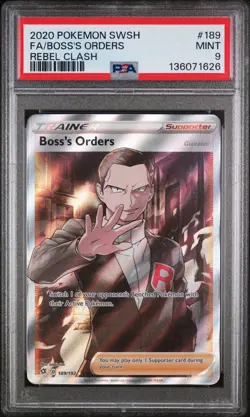 Boss's Orders Pokemon Sword & Shield Rebel Clash 189/192 PSA 9 - Image 1