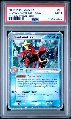 2006 POKEMON EX HOLON PHANTOMS #99 CRAWDAUNT EX-HOLO PSA 9 - Image 1