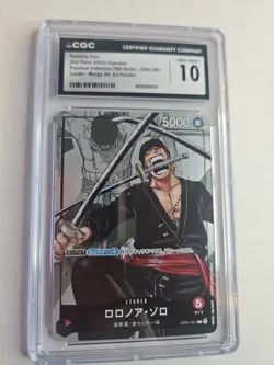 2022 ONE PIECE CCG 10 RORONOA ZORO MANGA ALT ART OP01-001 - Image 1