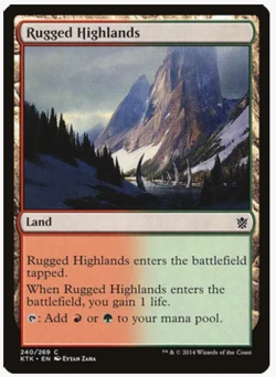 Magic the Gathering Cards, Rugged Highlands (x4) PLAYSET Khans of Tarkir - Image 1