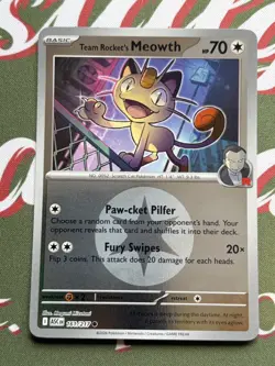 Ascended Heroes Team Rocket’s Meowth 161/217 Reverse Holo - Pack Fresh Mint Card - Image 1