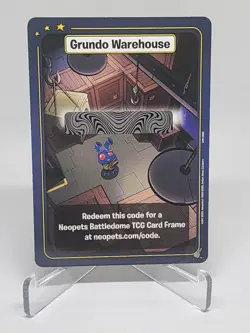 Neopets TCG Grundo Warehouse Virtual Prize Card Battledome TCG Card Frame Code - Image 1