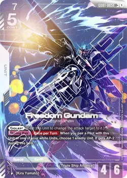 Freedom Gundam Alternate Art Foil - GD01-065 LR+ NM - Gundam TCG Card Game - Image 1