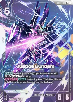 Justice Gundam Alternate Art Foil - GD01-066 LR+ NM - Gundam TCG Card Game - Image 1