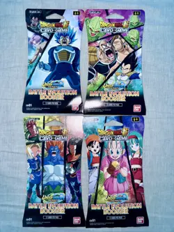 Dragon Ball Card Game Battle Evolution Booster Packs Art Set - Lot Of 4 - NEW! - Image 1
