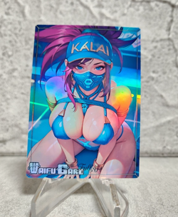 Akali Trading Card Waifu Goddess Story Anime Girl holo Karte Manga Full Art - Image 1