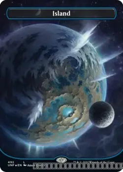 Island (492) (Borderless) (Galaxy Foil) [UNF - 492] - NM [Foil] TCG MTG - Image 1