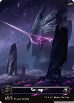 Swamp (0369) (Borderless) (Galaxy Foil) [EOE - 369] - NM [Foil] TCG MTG - Image 1