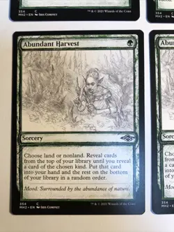 4x Mtg Modern Horizons 2 Abundant Harvest Sketch NM/M Magic The Gathering Mtg - Image 2