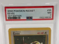 POKEMON Trading Card 2000 TEAM ROCKET 55/82 EEVEE 1st EDITION grade slab PSA 7 - Image 2