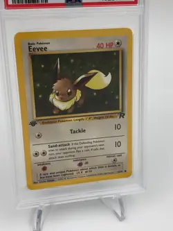 POKEMON Trading Card 2000 TEAM ROCKET 55/82 EEVEE 1st EDITION grade slab PSA 7 - Image 3
