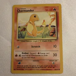 Pokemon Charmander 46/102 1999 Base Set Basic 50 HP Common Regular Card - Image 1