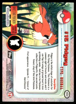 Pokemon Cards Pidgey #16 Topps Trading Cards HOLO Series 1 LP - Image 2
