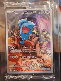 Team Rockets Wobbuffet 203 ETB Promo Pokemon Card Sealed With Dividers - Image 2