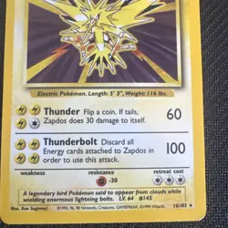 Pokemon TCG Zapdos Holo Rare Base Set Card 16/102 Unlimited LP - Image 3