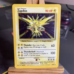 Pokemon TCG Zapdos Base Set 16/102 Holo Unlimited Holo Rare EX Condition 1999 - Image 2