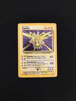 Pokemon TCG Zapdos 16/102 Base Set Holo Rare Unlimited WOTC Vintage - Image 1