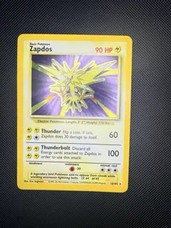 Pokemon TCG Zapdos Base Set Holo Unlimited Rare Card 16/102 LP - Image 1