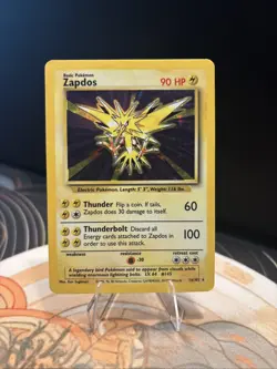 Pokemon TCG Zapdos Base Set Holo Unlimited Holo Rare Card #16/102 - Image 1