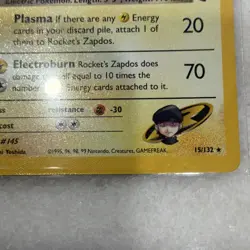 Rocket's Zapdos 15/132 Gym Challenge Rare Holo Pokemon TCG Nintendo 1999 - Image 5