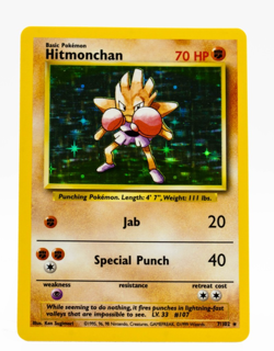 Hitmonchan Pokemon Base Set 7/102 Holo Rare Near Mint - Image 1