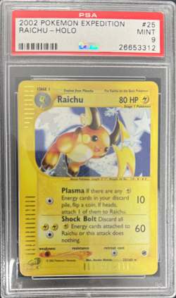 Pokemon Expedition 25/165 Raichu Holo PSA 9 - Image 1
