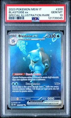 Pokemon PSA 10 Blastoise Ex #200 MEW IT Special Illustration Rare 2023 Italiano - Image 2