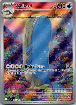 Wailord 162/159 - SV09: Journey Together Illustration Rare Pokemon TCG NM - Image 1