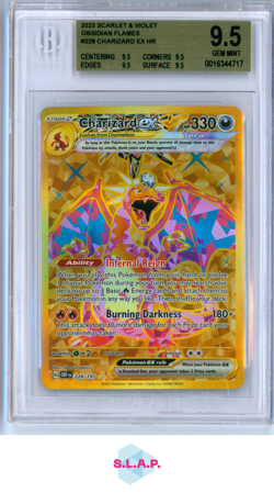 CHARIZARD EX POKEMON 228 2023 OBSIDIAN FLAMES 9.5 ENGLISH BGS 9.5 - Image 1