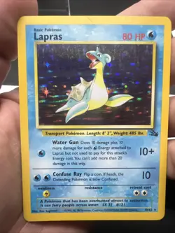 Pokemon Lapras 10/62 – Fossil – Holo Rare – Moderate Play (A) - Image 3