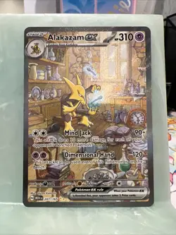 Pokemon Alakazam EX TCG Scarlet Violet-151 Holo Full Art Card 201/165 - Image 1