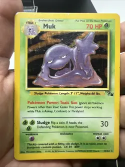 Pokemon Muk 13/62 – Fossil – Holo Rare – Heavy Play (B) - Image 3