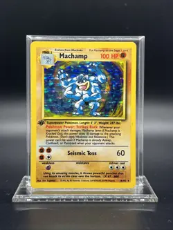 Pokemon Machamp 1st Edition Base Set 8/102 Holo - HEAVY PLAY (B) - Image 1