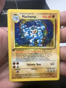 Pokemon Machamp 1st Edition Base Set 8/102 Holo - HEAVY PLAY (B) - Image 3
