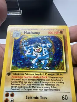 Pokemon Machamp 1st Edition Base Set 8/102 Holo - HEAVY PLAY (B) - Image 4
