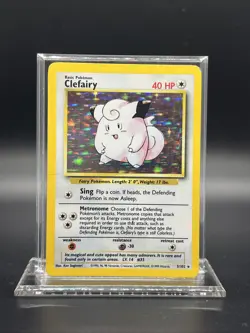 Pokemon Clefairy 005/102 – Base Set – Holo Rare – Heavy Play - Image 1