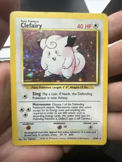 Pokemon Clefairy 005/102 – Base Set – Holo Rare – Heavy Play - Image 3