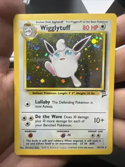 Pokemon Wigglytuff 019/130 – Base Set 2 – Holo Rare – Heavy Play - Image 3