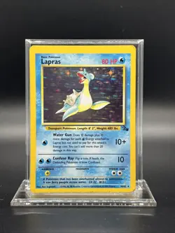 Pokemon Lapras 10/62 – Fossil – Holo Rare – Heavy Play (B) - Image 1