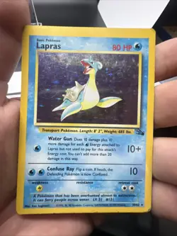 Pokemon Lapras 10/62 – Fossil – Holo Rare – Heavy Play (B) - Image 3
