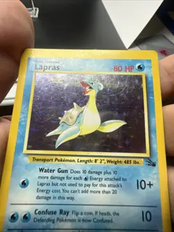 Pokemon Lapras 10/62 – Fossil – Holo Rare – Heavy Play (B) - Image 4