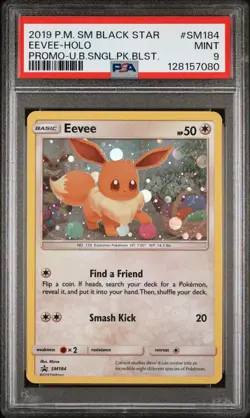 2019 POKEMON SM BLACK STAR PROMO #SM184 EEVEE-HOLO PSA 9 - Image 1