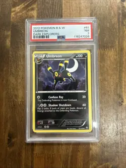 Graded PSA 7 2012 Pokemon B&W Umbreon Dark Explorers #61 - Image 1