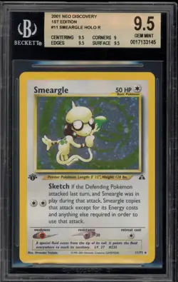 Pokemon Smeargle Neo Discovery 1st Edition Holo Rare #11 BGS 9.5 - Image 1