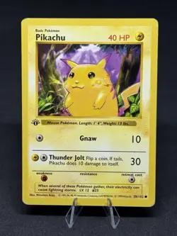 Pokemon Pikachu 58/102 Base Set (Shadowless) 1st Edition Regular - Image 1