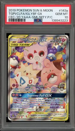 Pokemon Togepi/Cleffa/Igglybuff GX Small But Mighty Alt Art Promo #143a PSA 10 - Image 1