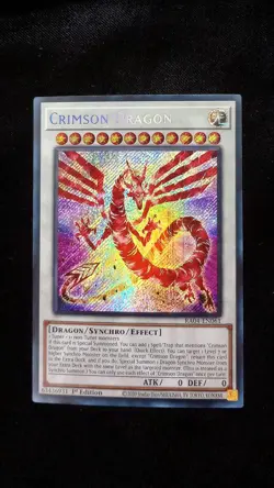 YuGiOh! TCG Crimson Dragon RA04-EN061 Secret Rare - Near Mint - Image 1